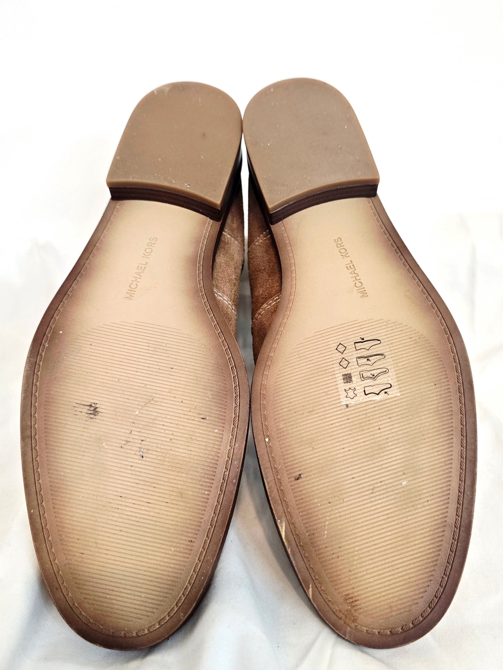 Michael Kors Suede Chelsea Ankle Boots Brown Leather Pull-On Low Heel Classic 8 - Picture 7 of 9